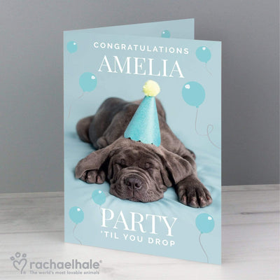 Personalised Memento Greetings Cards Personalised Rachael Hale 'Party 'Til You Drop' Card