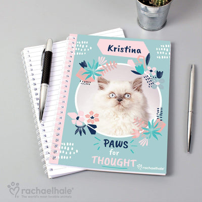 Personalised Memento Stationery & Pens Personalised Rachael Hale 'Paws for Thought' Cat A5 Notebook