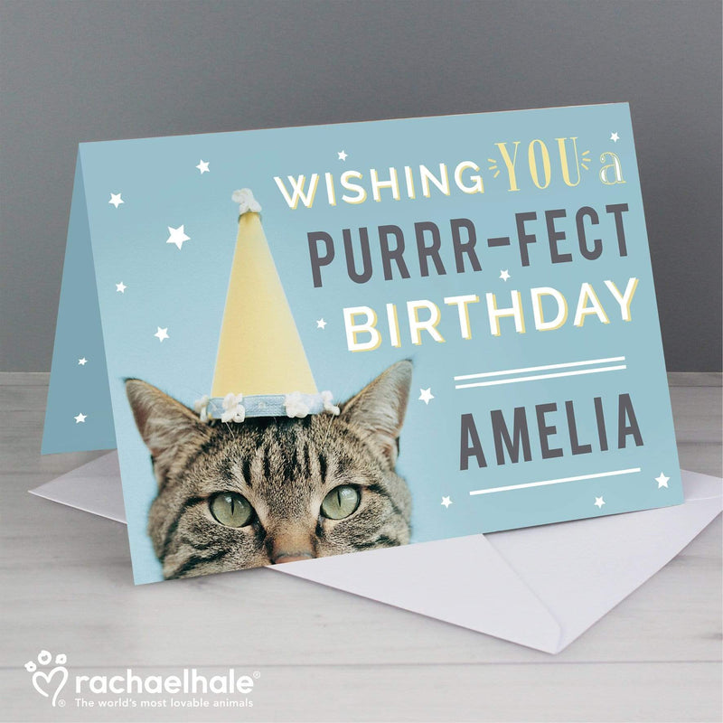 Personalised Memento Greetings Cards Personalised Rachael Hale Purr-fect Birthday Card