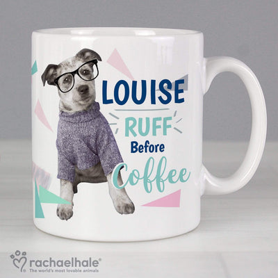Personalised Memento Mugs Personalised Rachael Hale 'Ruff Before Coffee' Dog Mug
