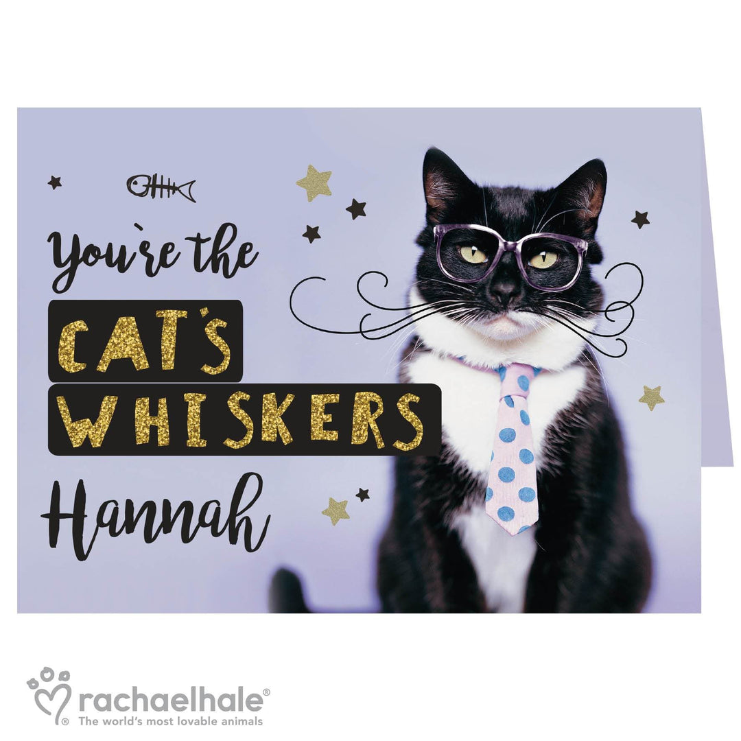 Personalised Memento Greetings Cards Personalised Rachael Hale Youre the Cats Whiskers Card