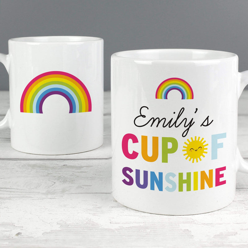 Personalised Memento Mugs Personalised Rainbow Cup of Sunshine Mug