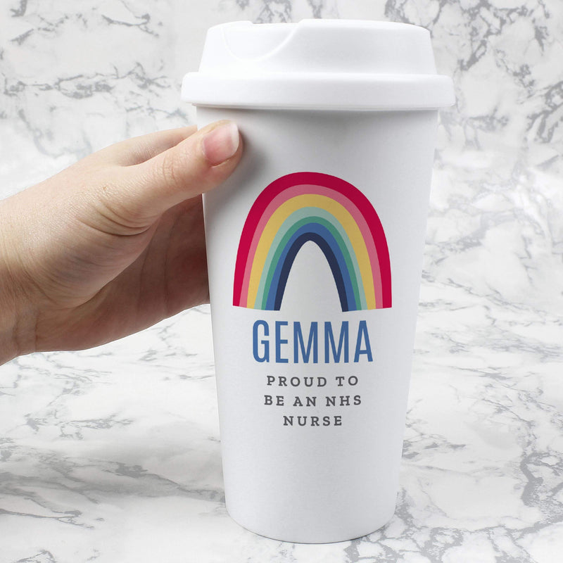 Personalised Memento Personalised Rainbow Insulated Eco Travel Cup