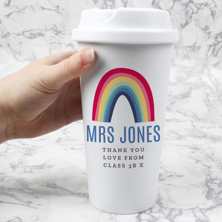 Personalised Memento Personalised Rainbow Insulated Eco Travel Cup
