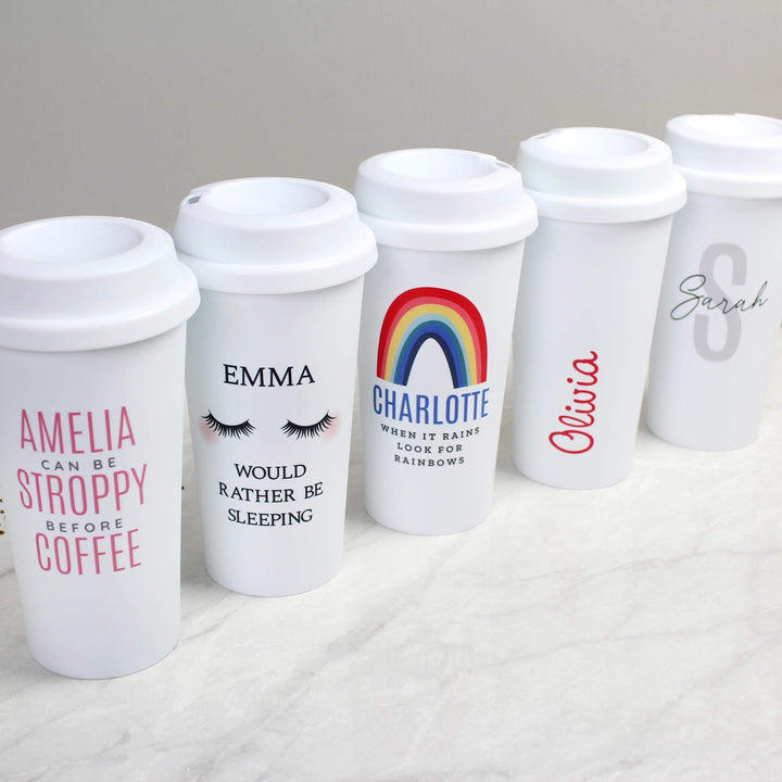 Personalised Memento Personalised Rainbow Insulated Eco Travel Cup