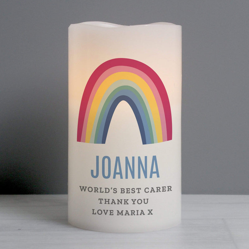 Personalised Memento LED Lights, Candles & Decorations Personalised Rainbow LED Candle