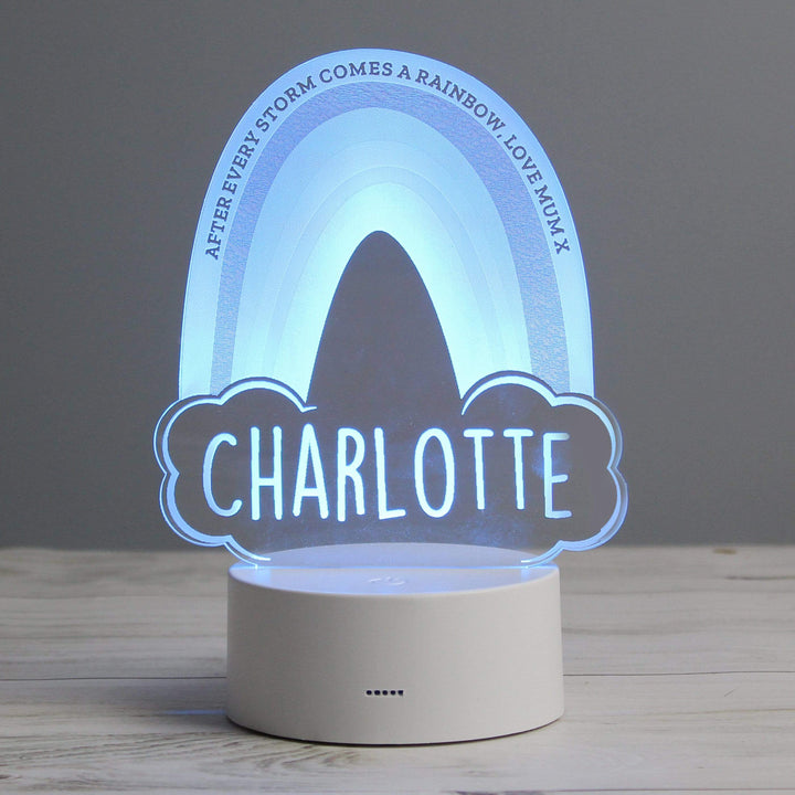 Personalised Memento LED Lights, Candles &amp; Decorations Personalised Rainbow LED Colour Changing Night Light