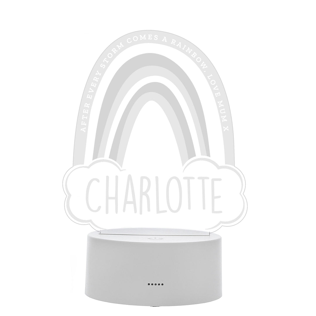 Personalised Memento LED Lights, Candles &amp; Decorations Personalised Rainbow LED Colour Changing Night Light