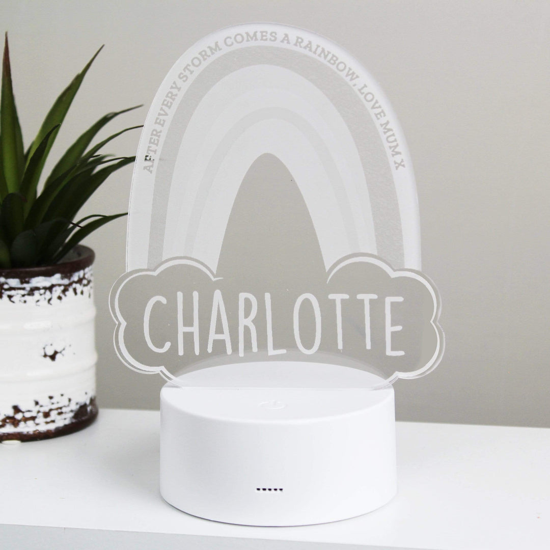 Personalised Memento LED Lights, Candles &amp; Decorations Personalised Rainbow LED Colour Changing Night Light