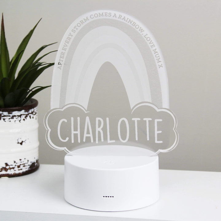 Personalised Memento LED Lights, Candles &amp; Decorations Personalised Rainbow LED Colour Changing Night Light