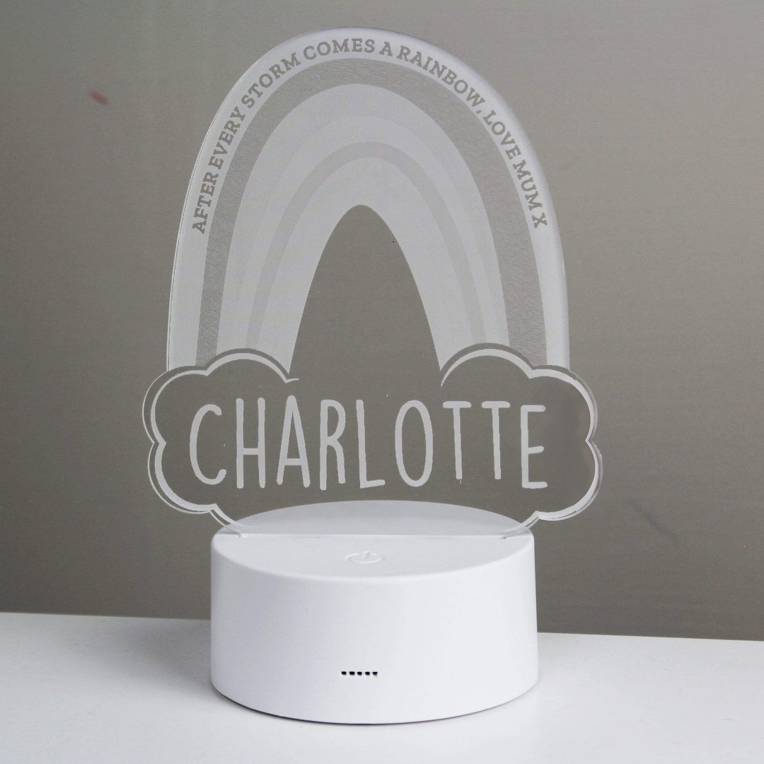 Personalised Memento LED Lights, Candles &amp; Decorations Personalised Rainbow LED Colour Changing Night Light