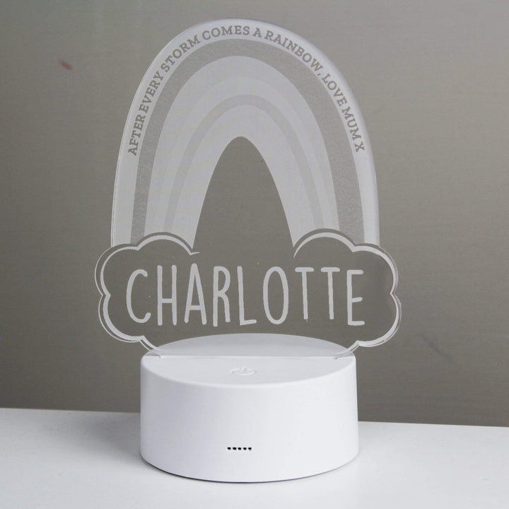 Personalised Memento LED Lights, Candles &amp; Decorations Personalised Rainbow LED Colour Changing Night Light