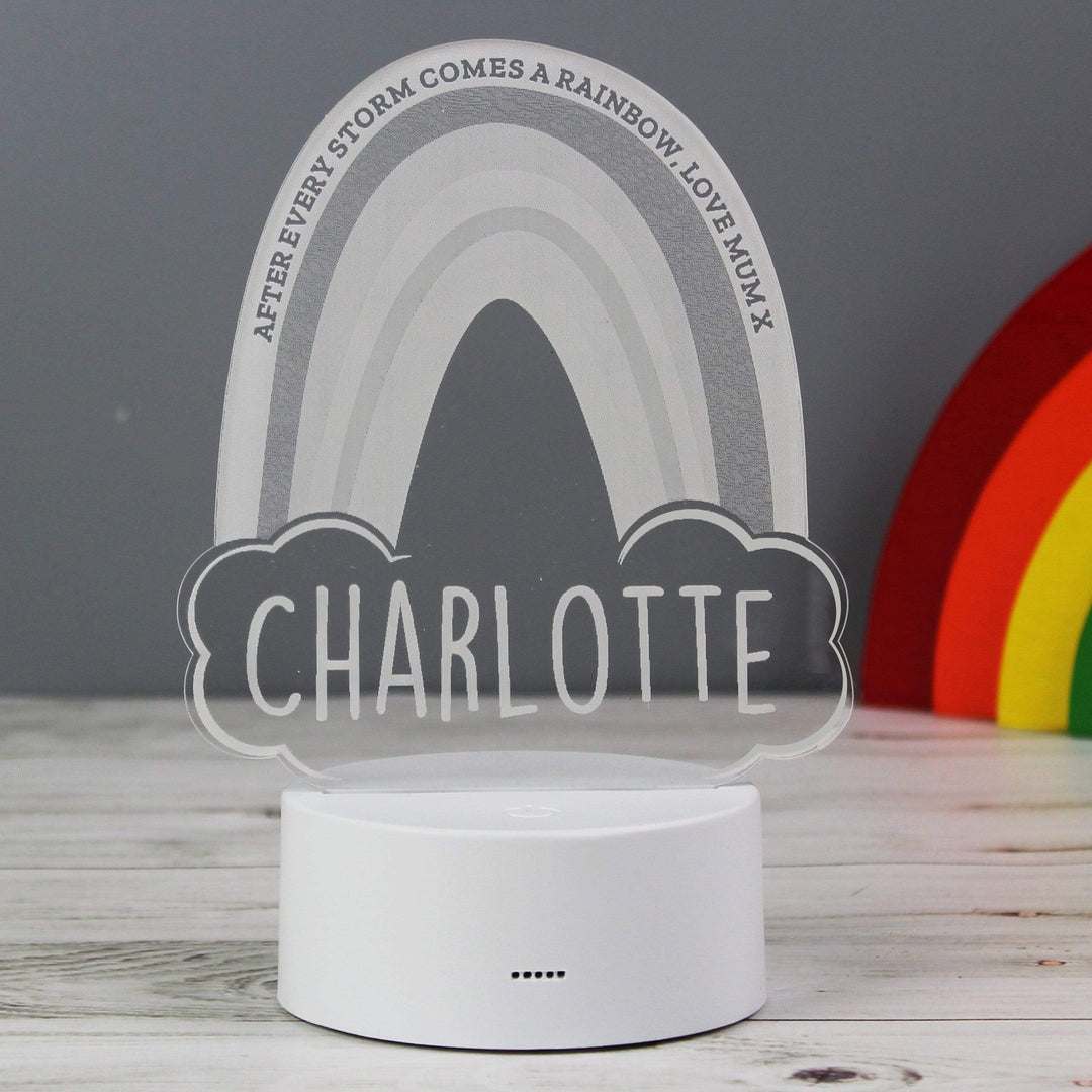 Personalised Memento LED Lights, Candles &amp; Decorations Personalised Rainbow LED Colour Changing Night Light