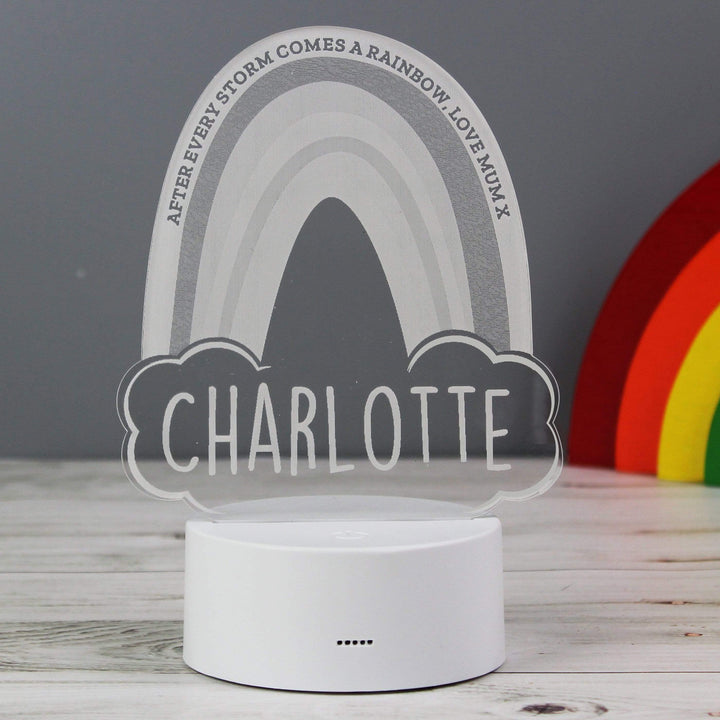 Personalised Memento LED Lights, Candles &amp; Decorations Personalised Rainbow LED Colour Changing Night Light
