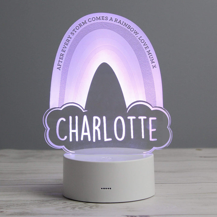 Personalised Memento LED Lights, Candles &amp; Decorations Personalised Rainbow LED Colour Changing Night Light