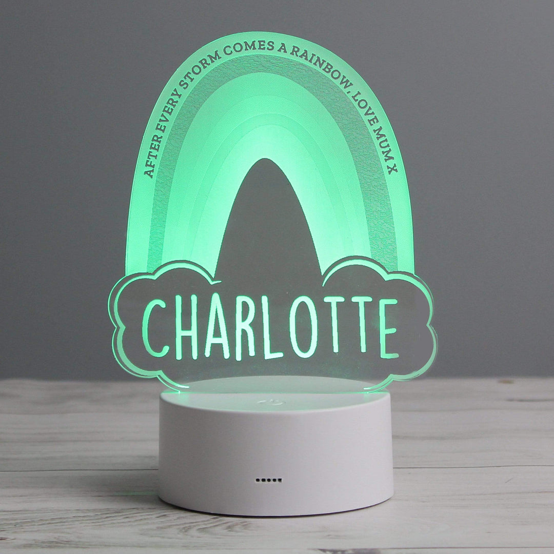 Personalised Memento LED Lights, Candles &amp; Decorations Personalised Rainbow LED Colour Changing Night Light