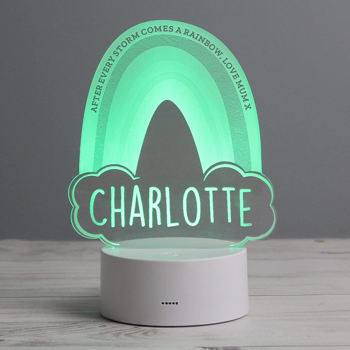 Personalised Memento LED Lights, Candles &amp; Decorations Personalised Rainbow LED Colour Changing Night Light