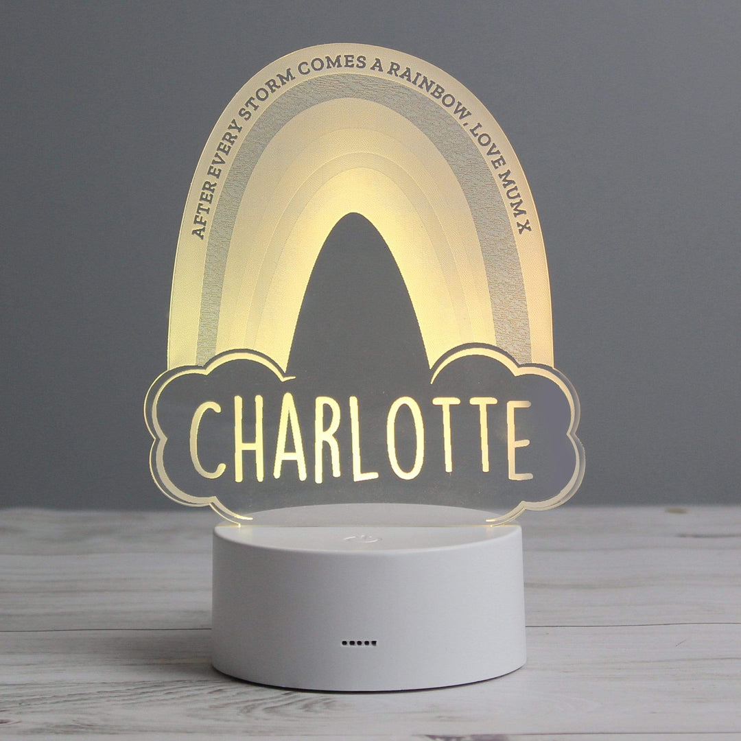 Personalised Memento LED Lights, Candles &amp; Decorations Personalised Rainbow LED Colour Changing Night Light