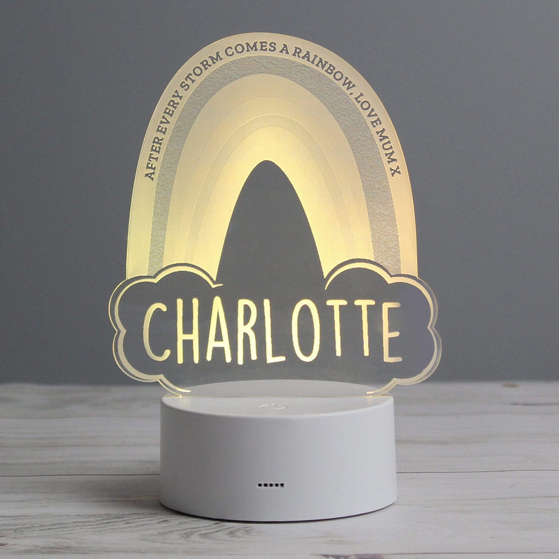 Personalised Memento LED Lights, Candles & Decorations Personalised Rainbow LED Colour Changing Night Light