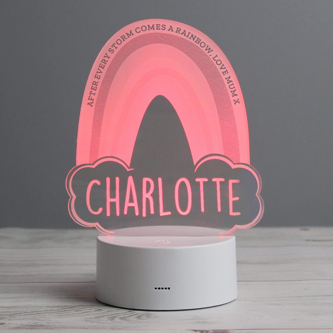 Personalised Memento LED Lights, Candles &amp; Decorations Personalised Rainbow LED Colour Changing Night Light