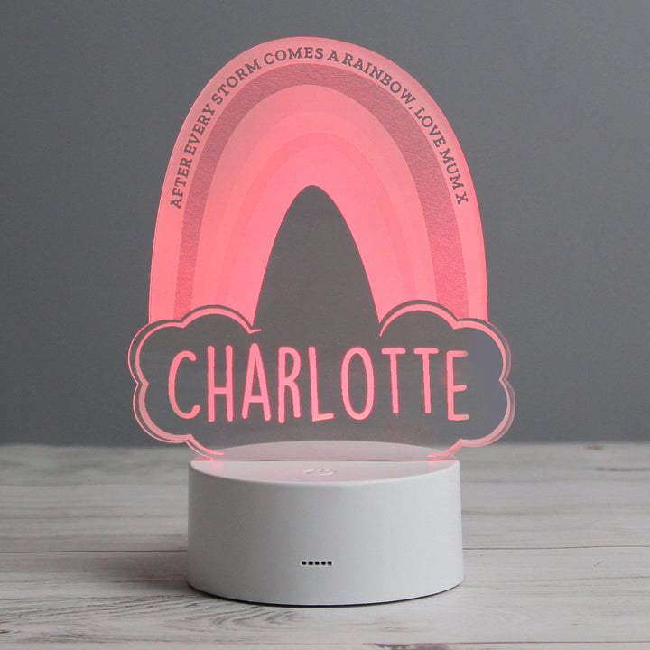 Personalised Memento LED Lights, Candles &amp; Decorations Personalised Rainbow LED Colour Changing Night Light