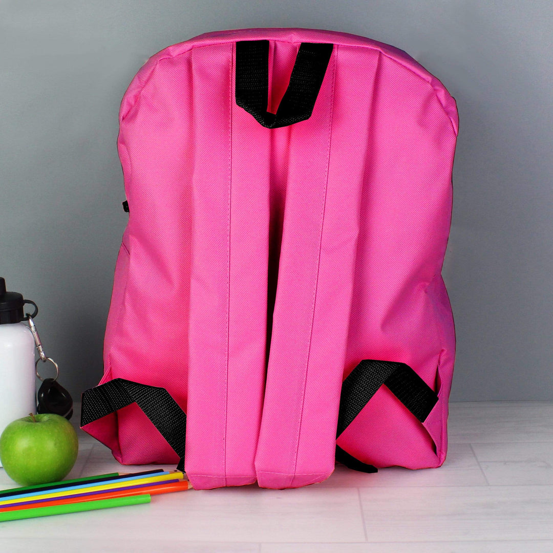Personalised Memento Textiles Personalised Rainbow Pink Backpack