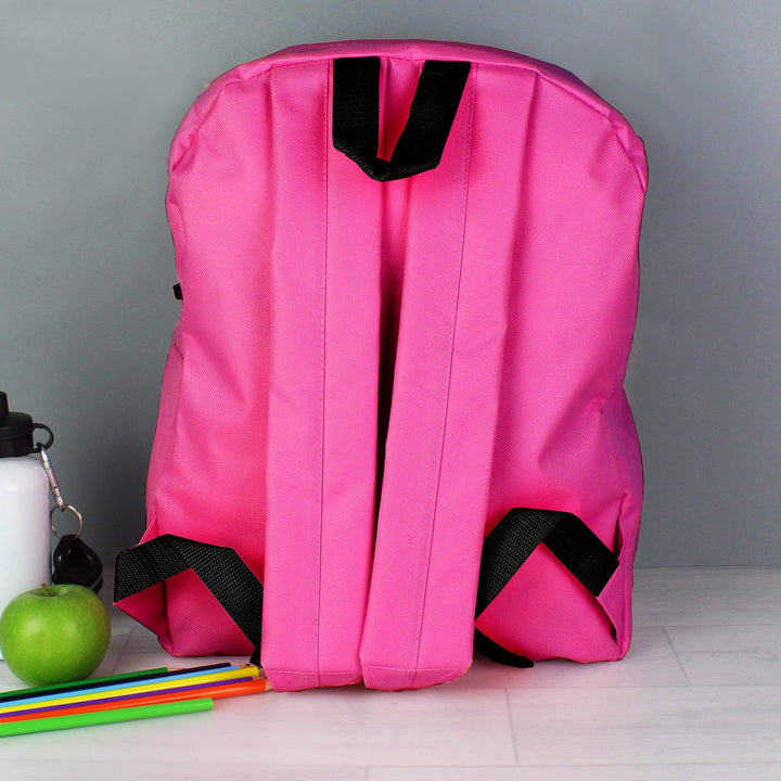Personalised Memento Textiles Personalised Rainbow Pink Backpack