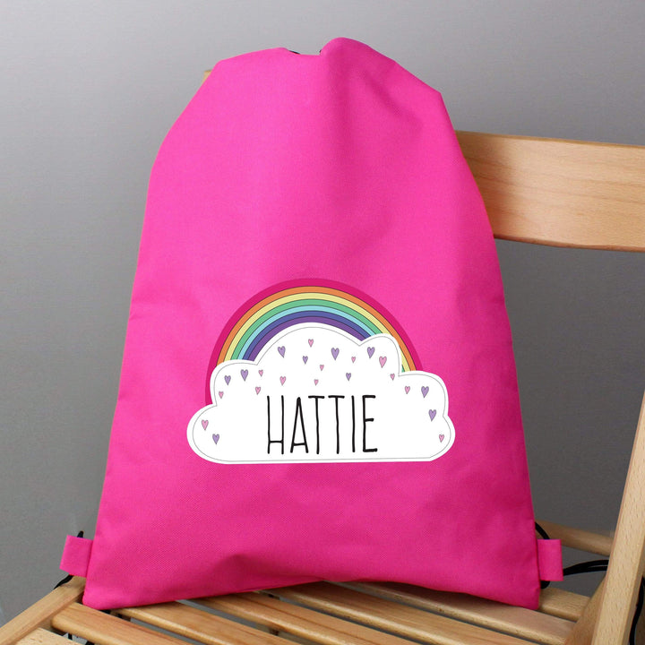 Personalised Memento Textiles Personalised Rainbow Pink Swim &amp; Kit Bag