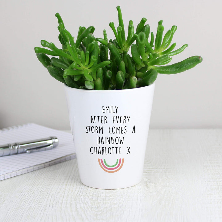 Personalised Memento Personalised Rainbow Plant Pot