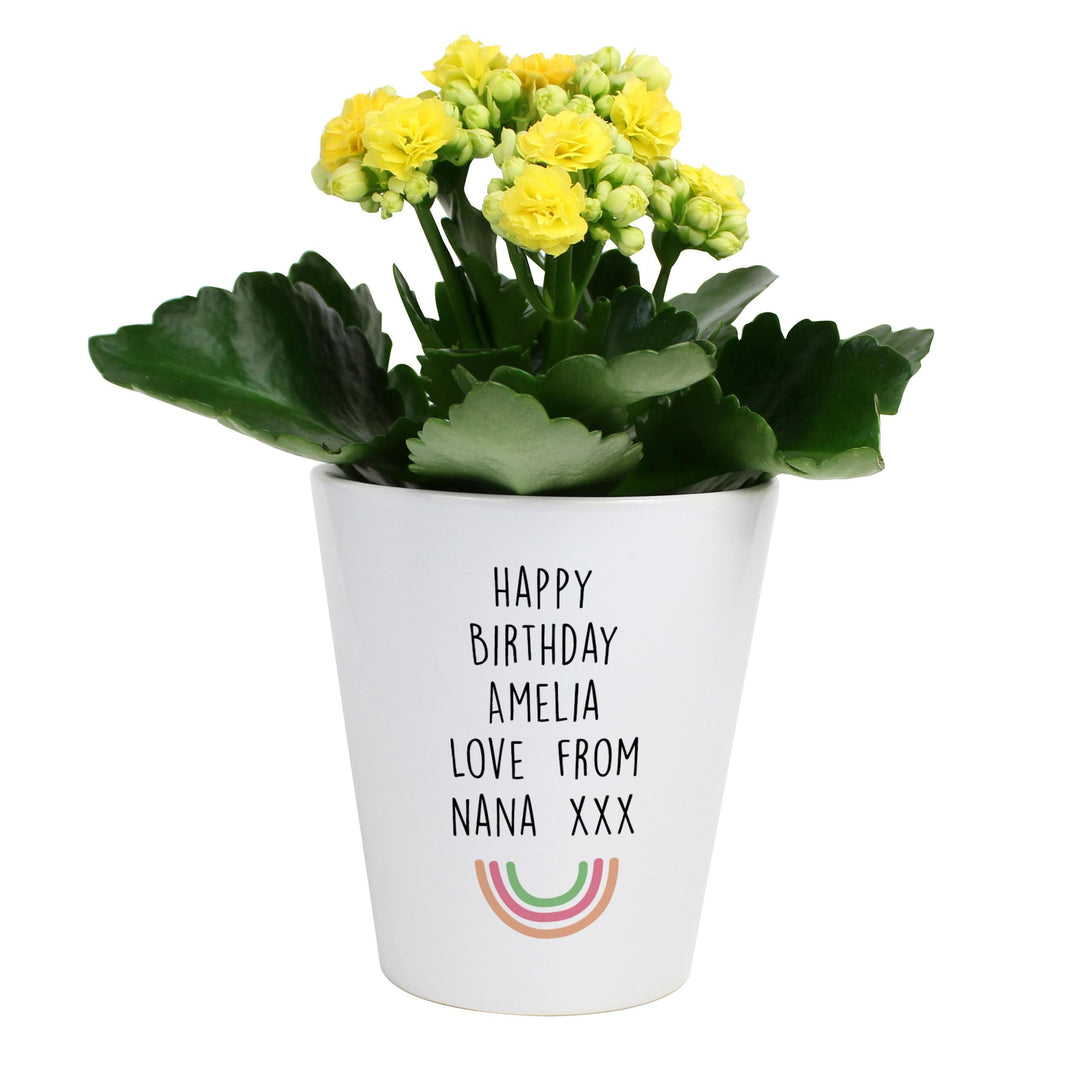 Personalised Memento Personalised Rainbow Plant Pot