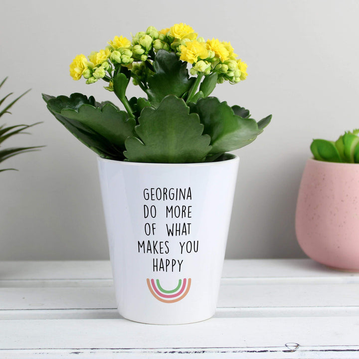 Personalised Memento Personalised Rainbow Plant Pot