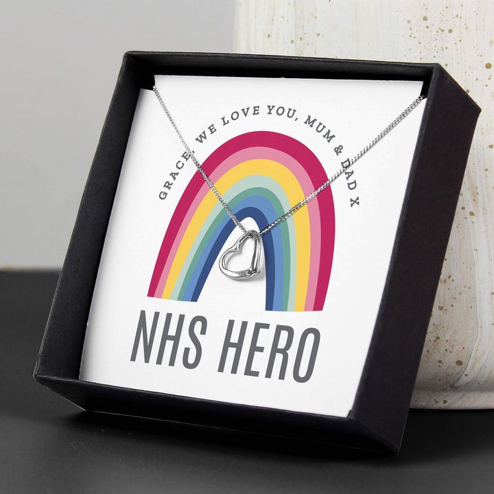Personalised Memento Jewellery Personalised Rainbow Sentiment Silver Tone Necklace and Box
