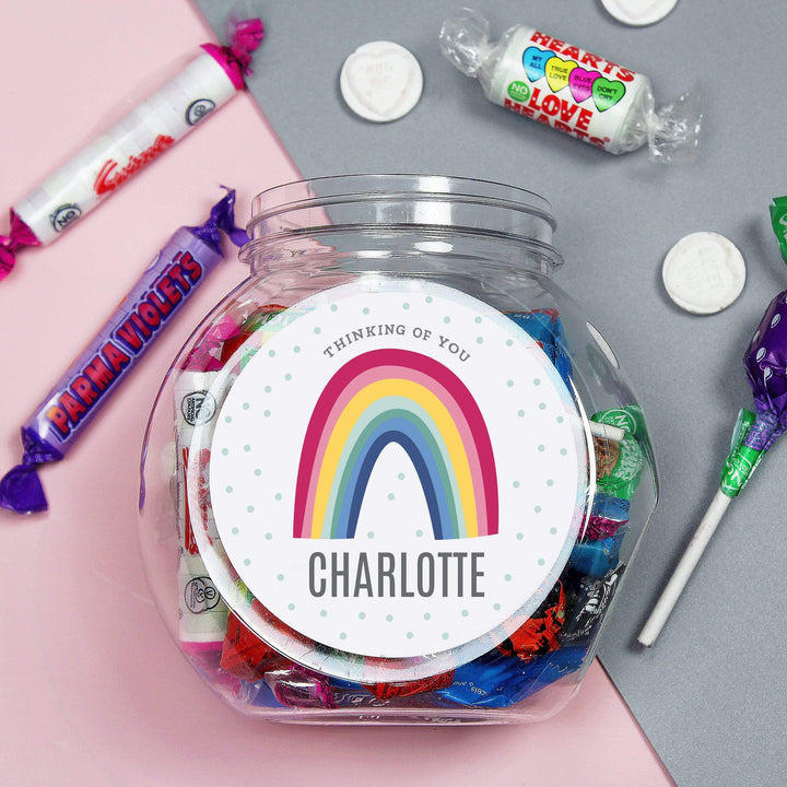 Personalised Memento Food &amp; Drink Personalised Rainbow Sweet Jar