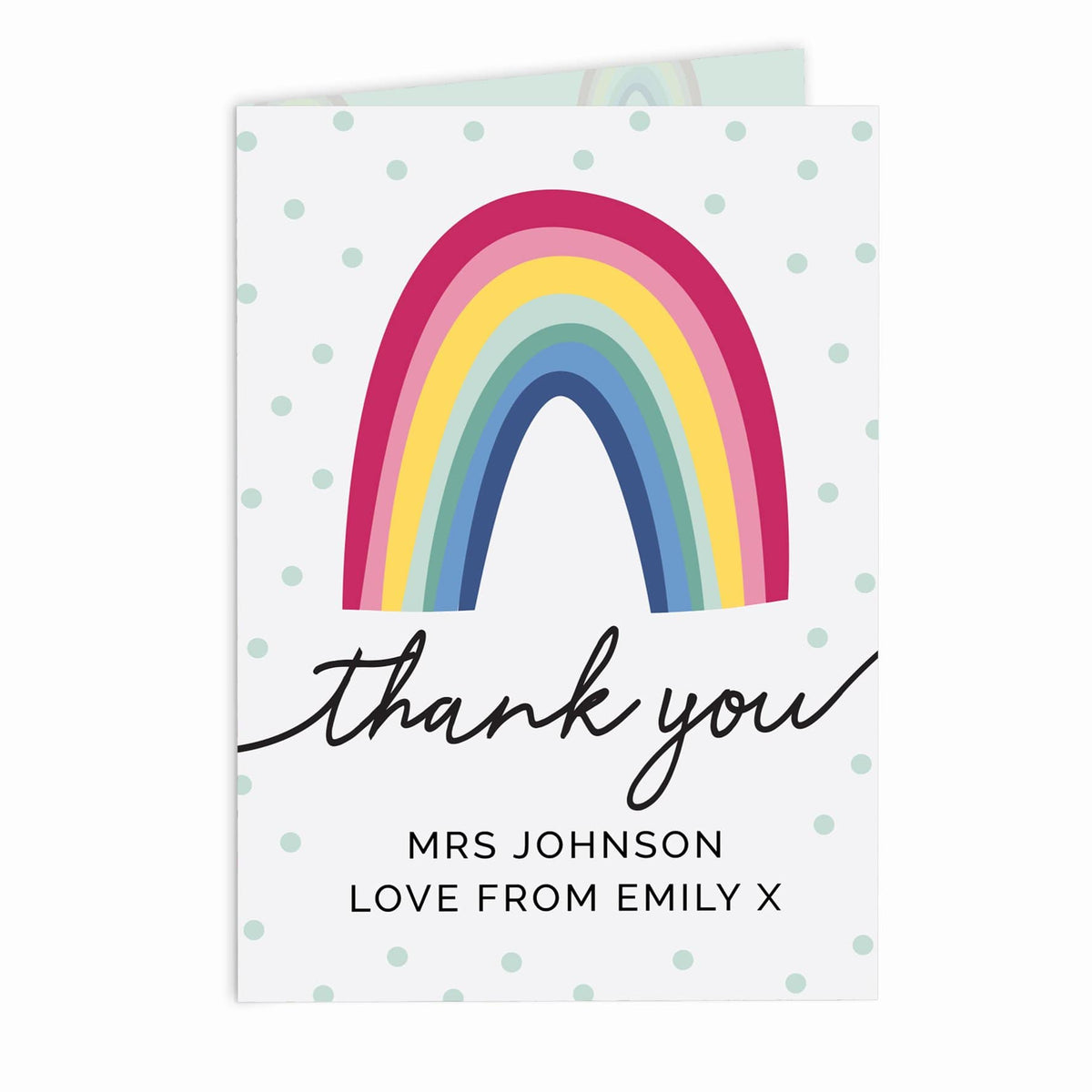 Personalised Memento Greetings Cards Personalised Rainbow Thank You Card