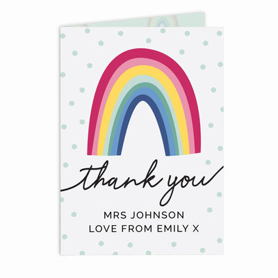 Personalised Memento Greetings Cards Personalised Rainbow Thank You Card