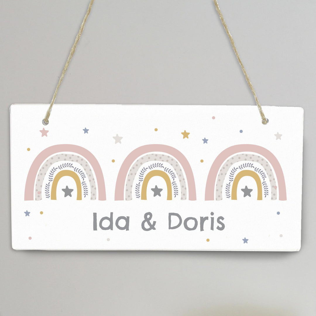 Personalised Memento Personalised Rainbow Wooden Sign