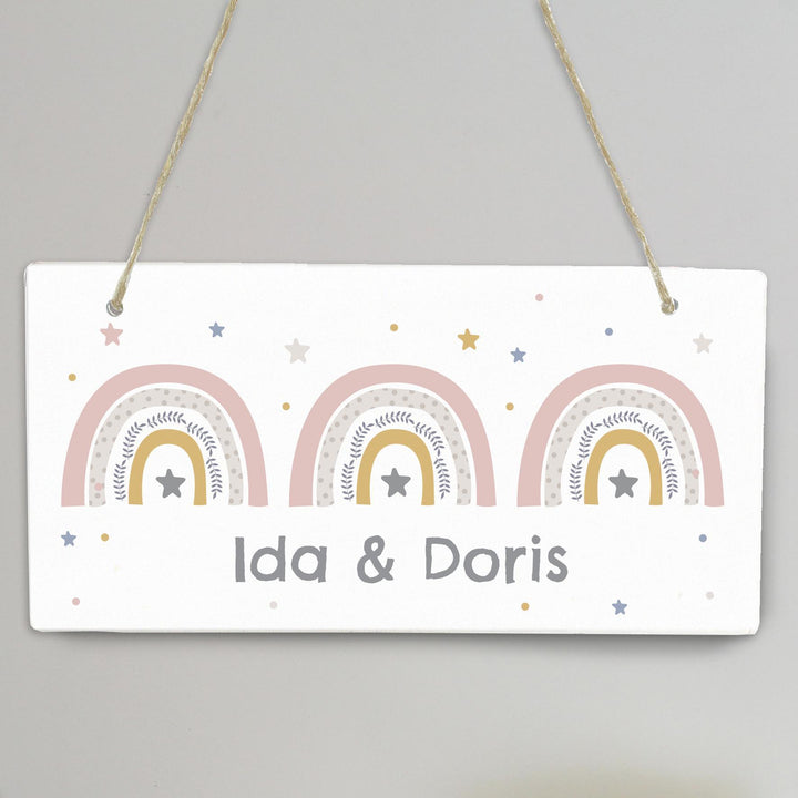 Personalised Memento Personalised Rainbow Wooden Sign
