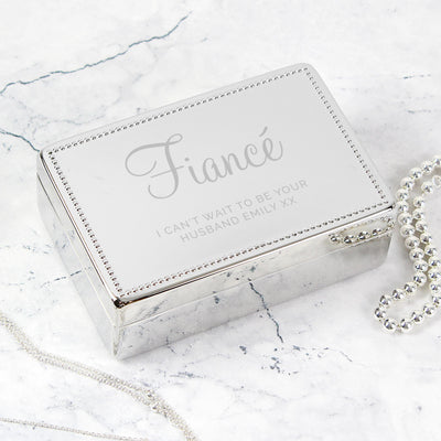 Personalised Memento Personalised Rectangular Jewellery Box