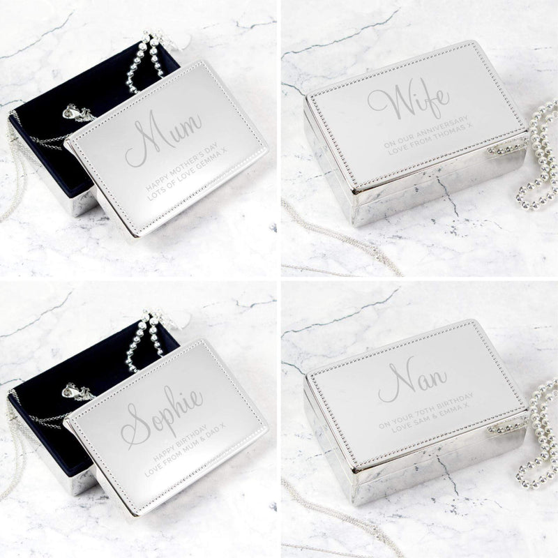 Personalised Memento Personalised Rectangular Jewellery Box