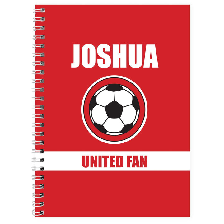 Personalised Memento Stationery &amp; Pens Personalised Red Football Fan A5 Notebook