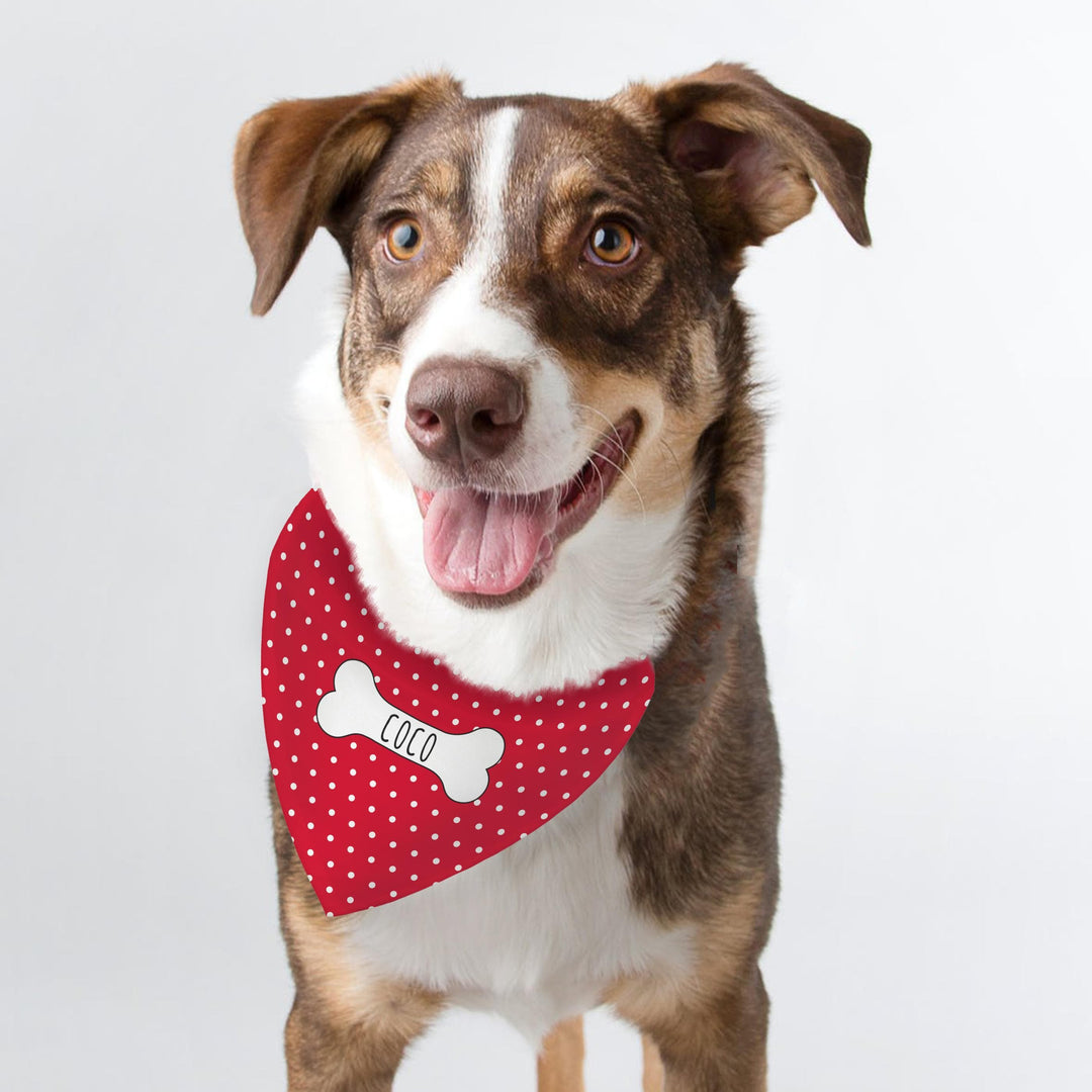 Personalised Memento Personalised Red Polka Dot Dog Bandana
