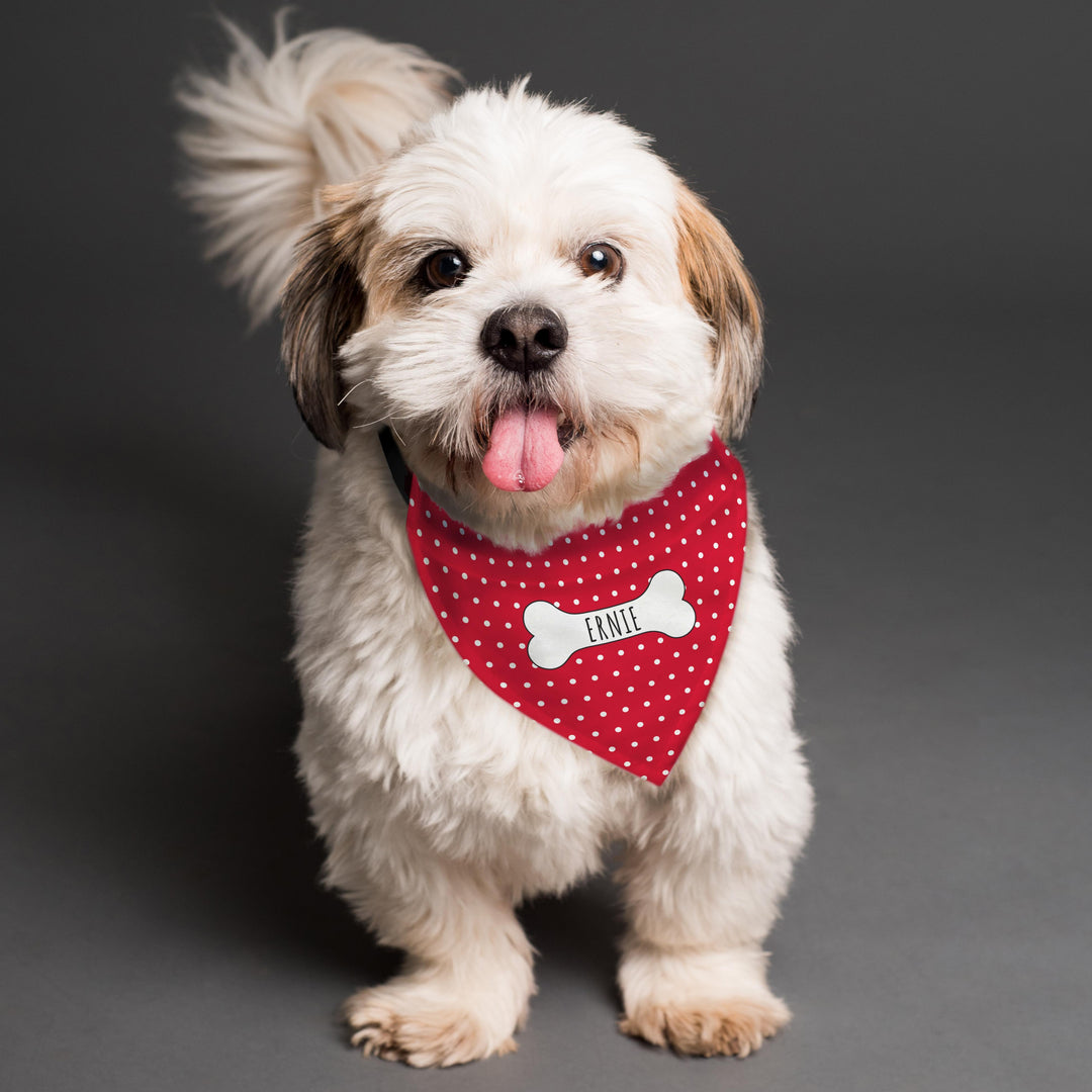 Personalised Memento Personalised Red Polka Dot Dog Bandana