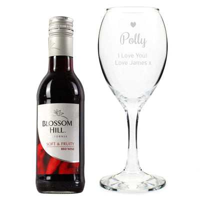 Personalised Memento Food & Drink Personalised Red Wine & Heart Wine Glass Set