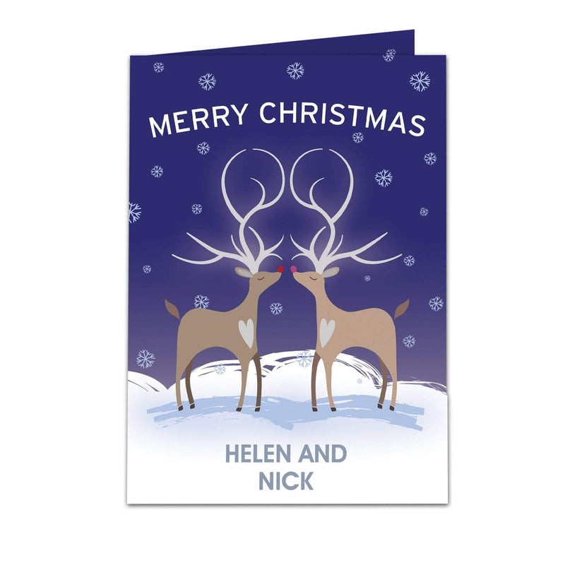 Personalised Memento Greetings Cards Personalised Reindeer Couple Card