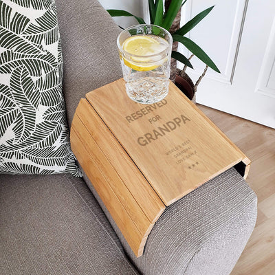 Personalised Memento Wooden Personalised Reserved For Wooden Sofa Tray