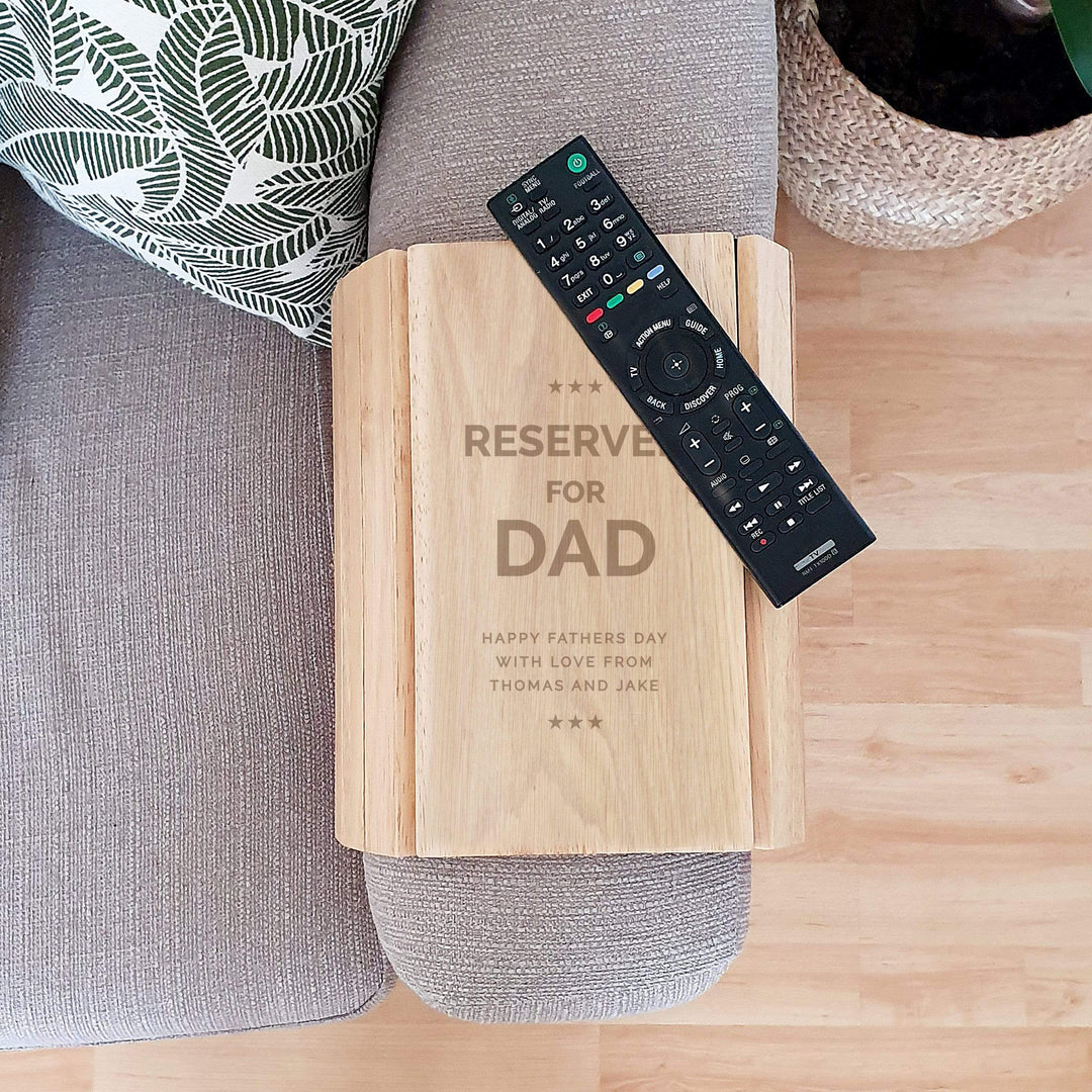 Personalised Memento Wooden Personalised Reserved For Wooden Sofa Tray