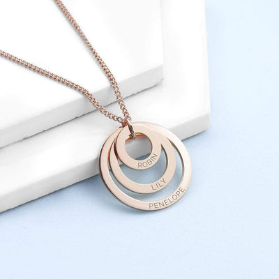 Treat Rose Gold Personalised Rings Of Love Necklace