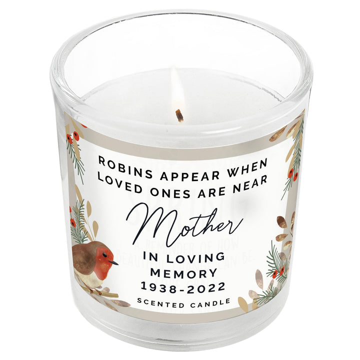 Personalised Memento Personalised Robins Memorial Candle Jar