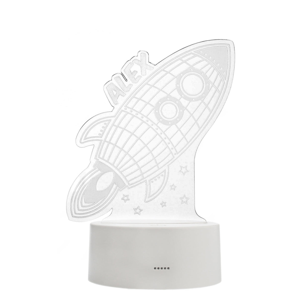 Personalised Memento LED Lights, Candles & Decorations Personalised Rocket LED Colour Changing Wireframe Night Light