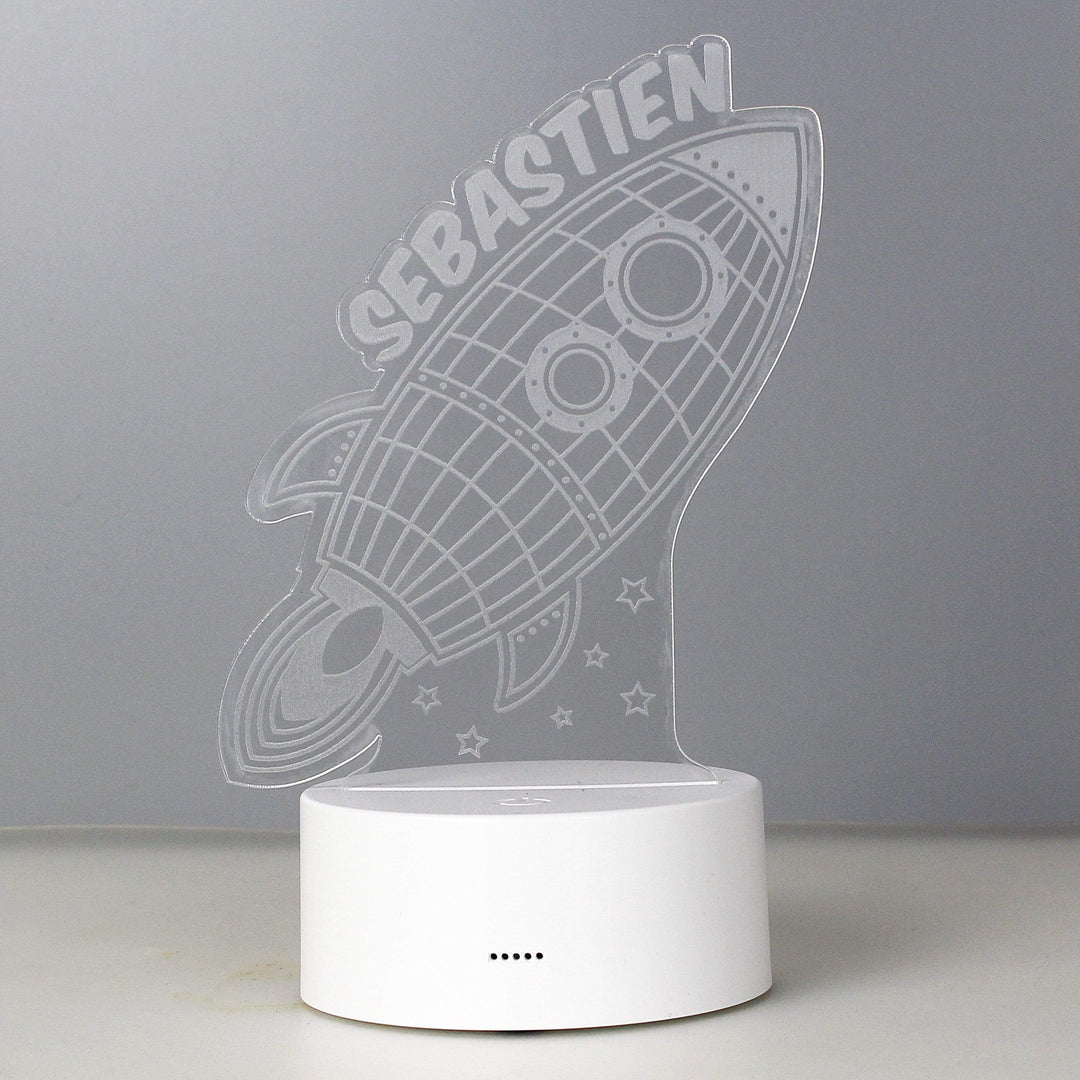 Personalised Memento LED Lights, Candles &amp; Decorations Personalised Rocket LED Colour Changing Wireframe Night Light